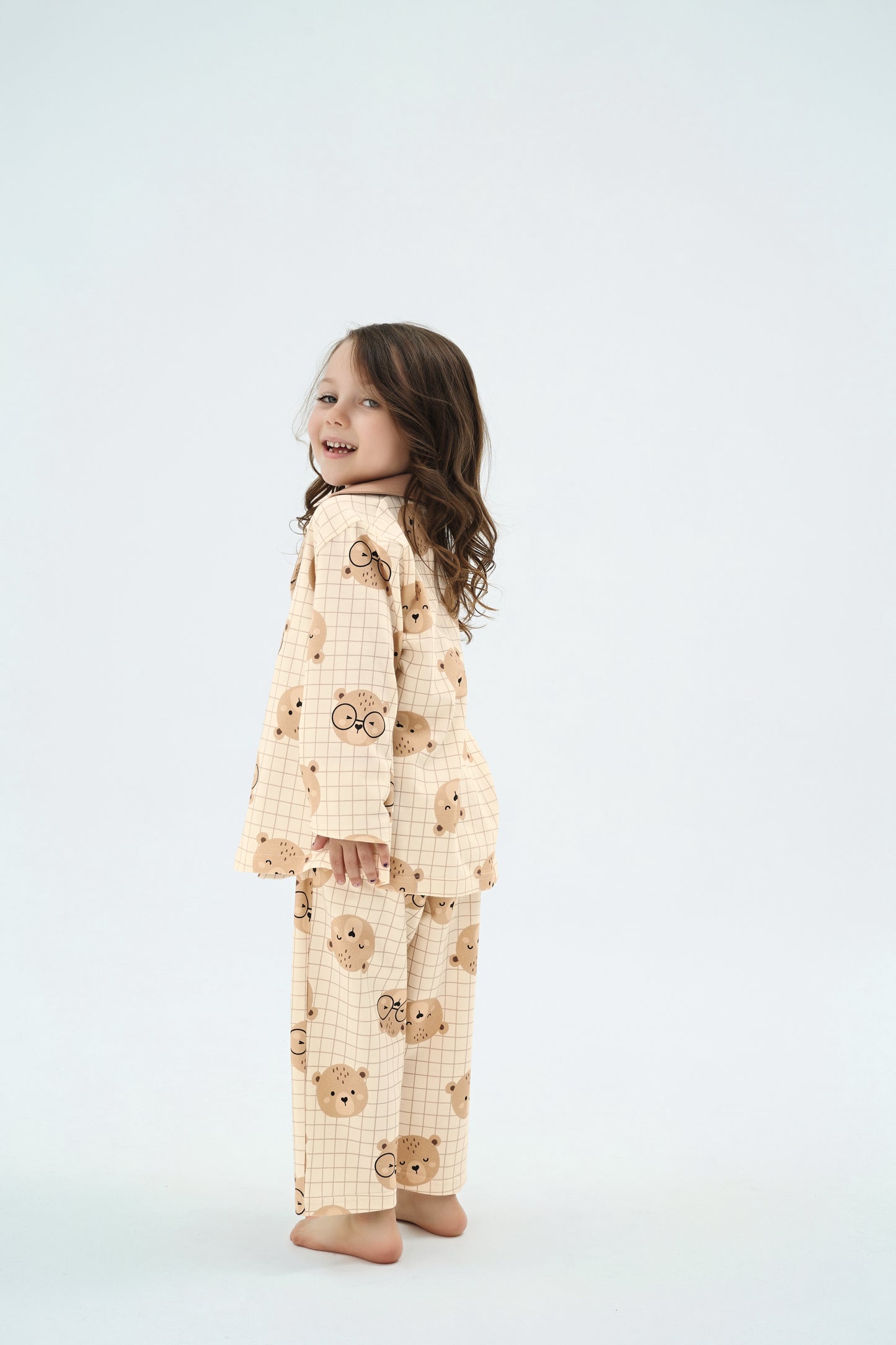 Unisex Kinder Pyjama-Set mit Bärenmotiv