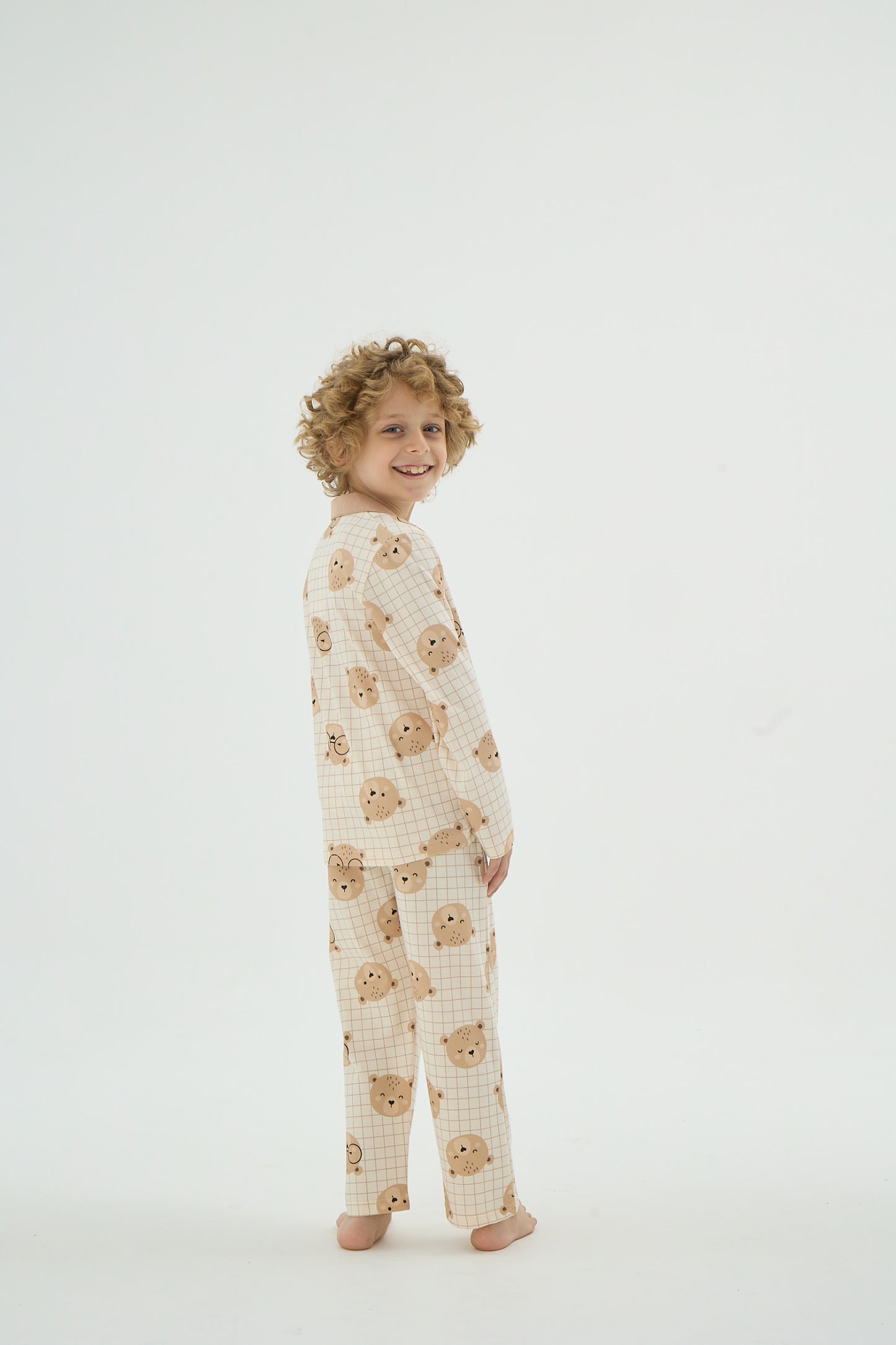 Unisex Kinder Pyjama-Set mit Bärenmotiv