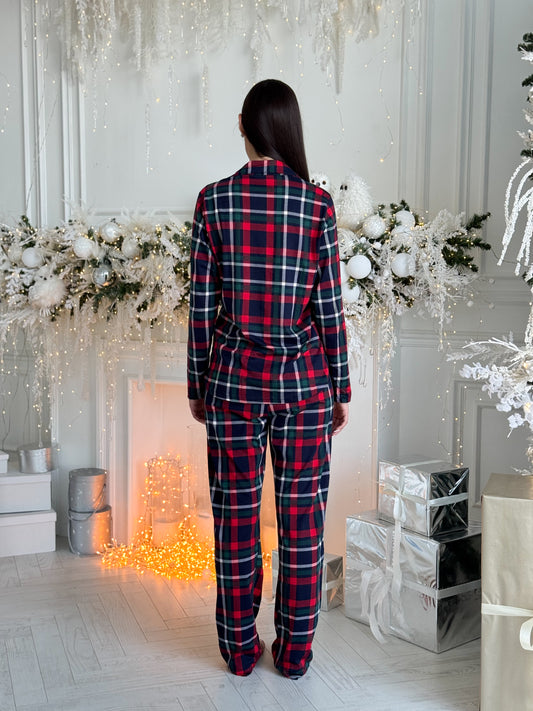 Weihnachts Pyjamas, Damen Pyjama Set – Kariert, Langarm
