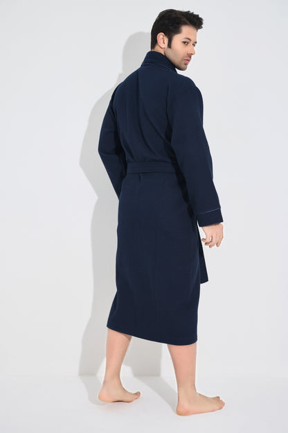 Eleganter Herren Bademantel aus Waffelpikee