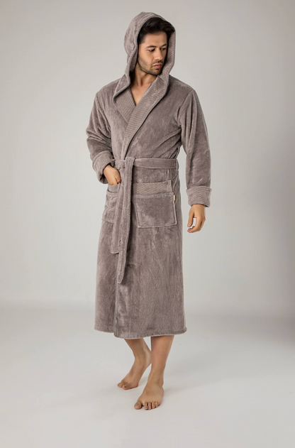 Luxuriöser Herren Frottee-Bademantel mit Kapuze – Baumwolle & Bambus