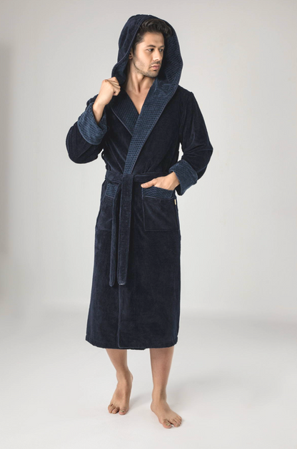 Luxuriöser Herren Frottee-Bademantel mit Kapuze – Baumwolle & Bambus