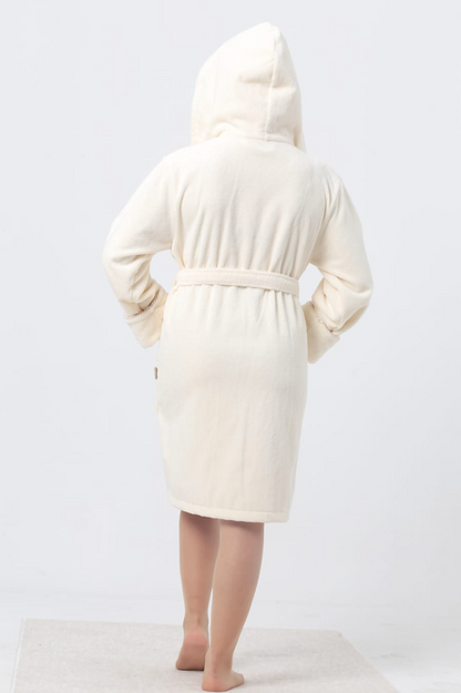 Damen Frottee-Bademantel mit Kapuze – Baumwolle & Bambus