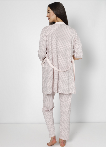 Damen Umstands- und Stillpyjama mit Morgenmantel – 3-teilig