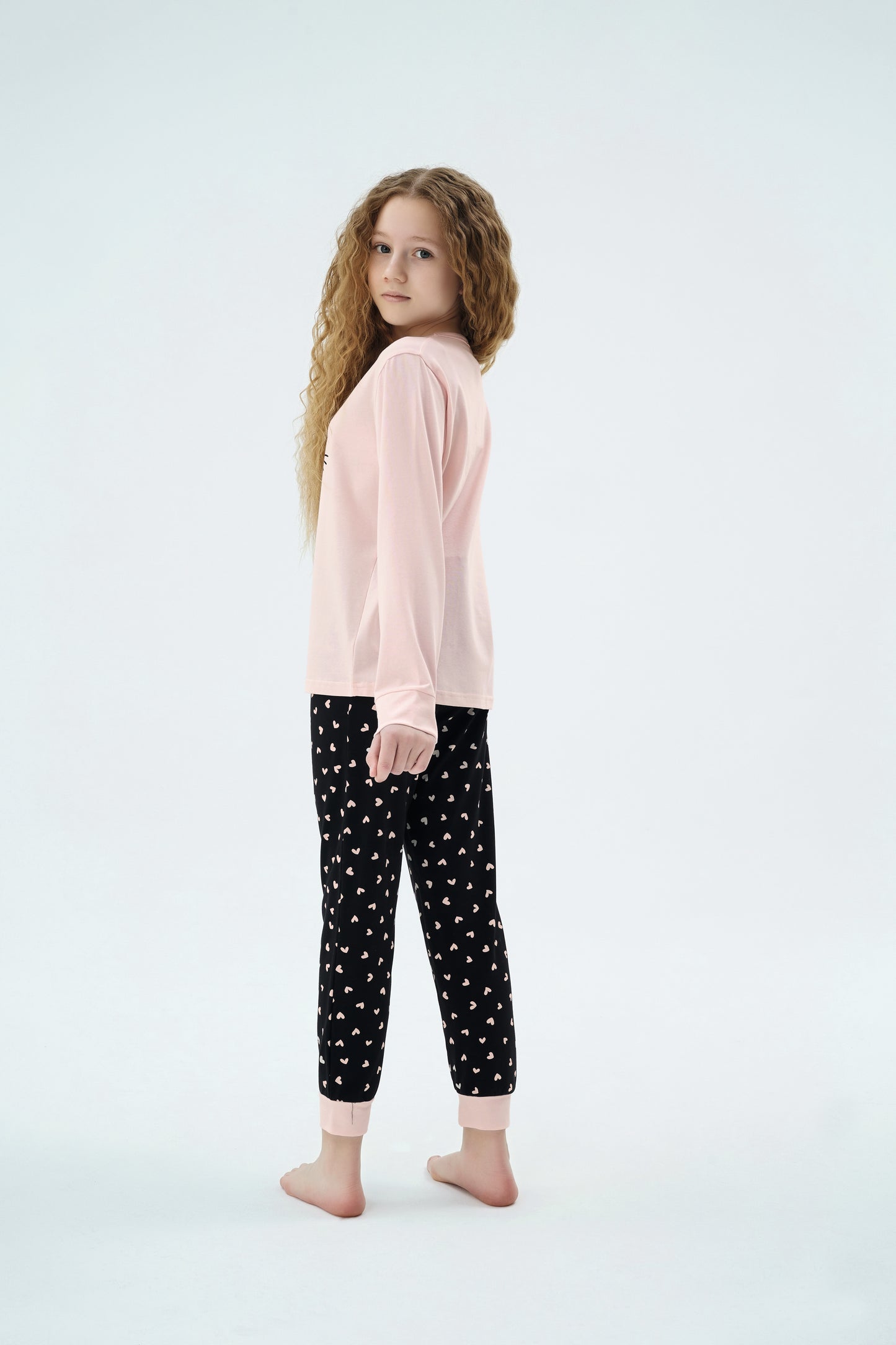 Mädchen Pyjama-Set mit Langarmshirt – Baumwolle mit Elasthan