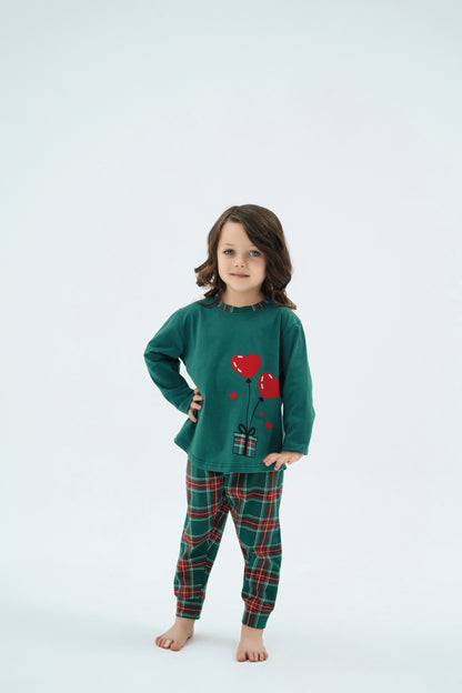 Kinder Pyjama Set – Langarm, Kariert | Geschenkverpackung 🎁 | Weihnachts Pyjama Mädchen