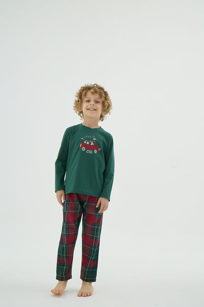 Gemütlicher Kinder Pyjama Baumwolle Weihnachten – Jungen Schlafanzug