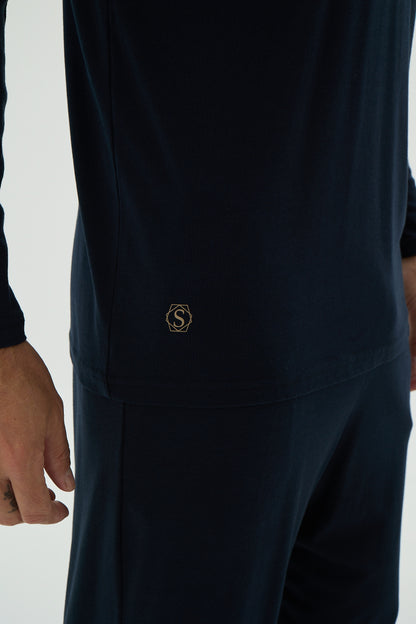 Herren Schlafanzug, Pyjama Set lang – 50% Modal, 50% Baumwolle