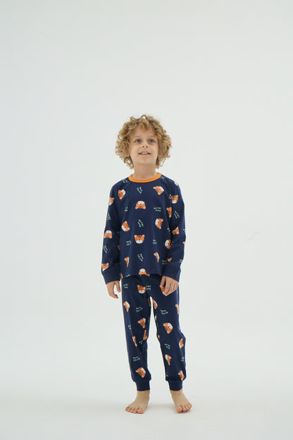 Jungen Pyjama-Set mit Tiger-Print – Baumwolle mit Elasthan
