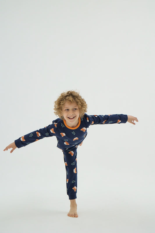 Jungen Pyjama-Set mit Tiger-Print – Baumwolle mit Elasthan