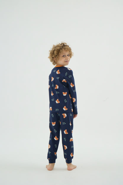 Jungen Pyjama-Set mit Tiger-Print – Baumwolle mit Elasthan