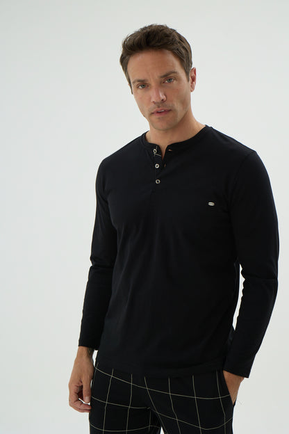 Herren Schlafanzug, Pyjama Set lang – 100% Baumwolle