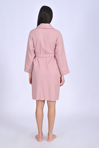 Damen Waffel-Bademantel mit Gürtel