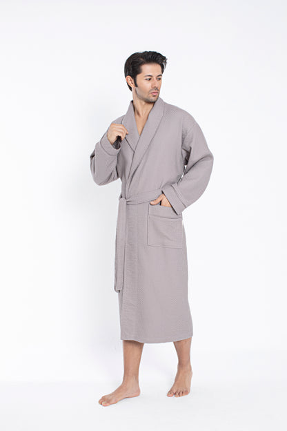 Eleganter Herren Bademantel aus Waffelpikee