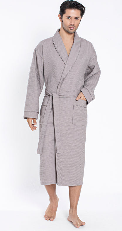 Eleganter Herren Bademantel aus Waffelpikee