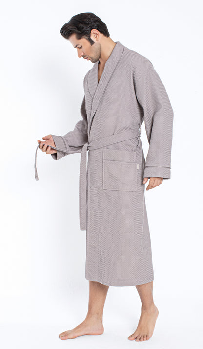 Eleganter Herren Bademantel aus Waffelpikee