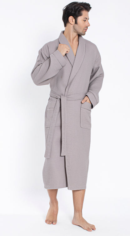 Eleganter Herren Bademantel aus Waffelpikee