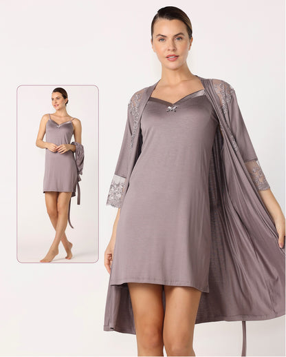 Damen Nachtwäsche-Set mit Spitze