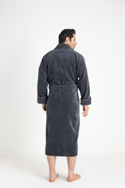 Luxuriöser Herren Frottee-Bademantel mit Gürtel – Baumwolle & Bambus