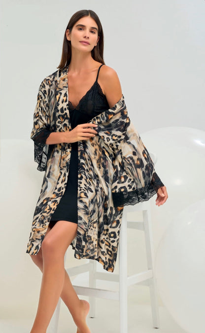 Morgenmantel mit Nachthemd – 2-teiliges Set