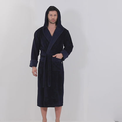 Luxuriöser Herren Frottee-Bademantel mit Kapuze – Baumwolle & Bambus