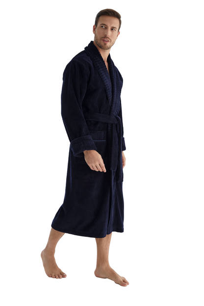 Luxuriöser Herren Frottee-Bademantel mit Gürtel – Baumwolle & Bambus