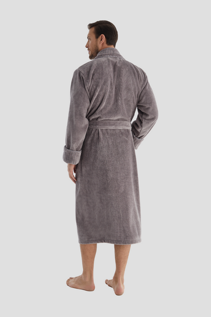 Luxuriöser Herren Frottee-Bademantel mit Gürtel – Baumwolle & Bambus